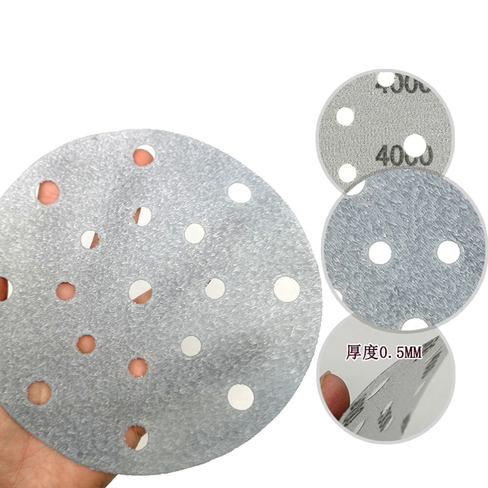 150mm Hook and Loop Sanding Disc 6″ Soft Sandpaper Pads Orbital 6/9/15/17 Hole