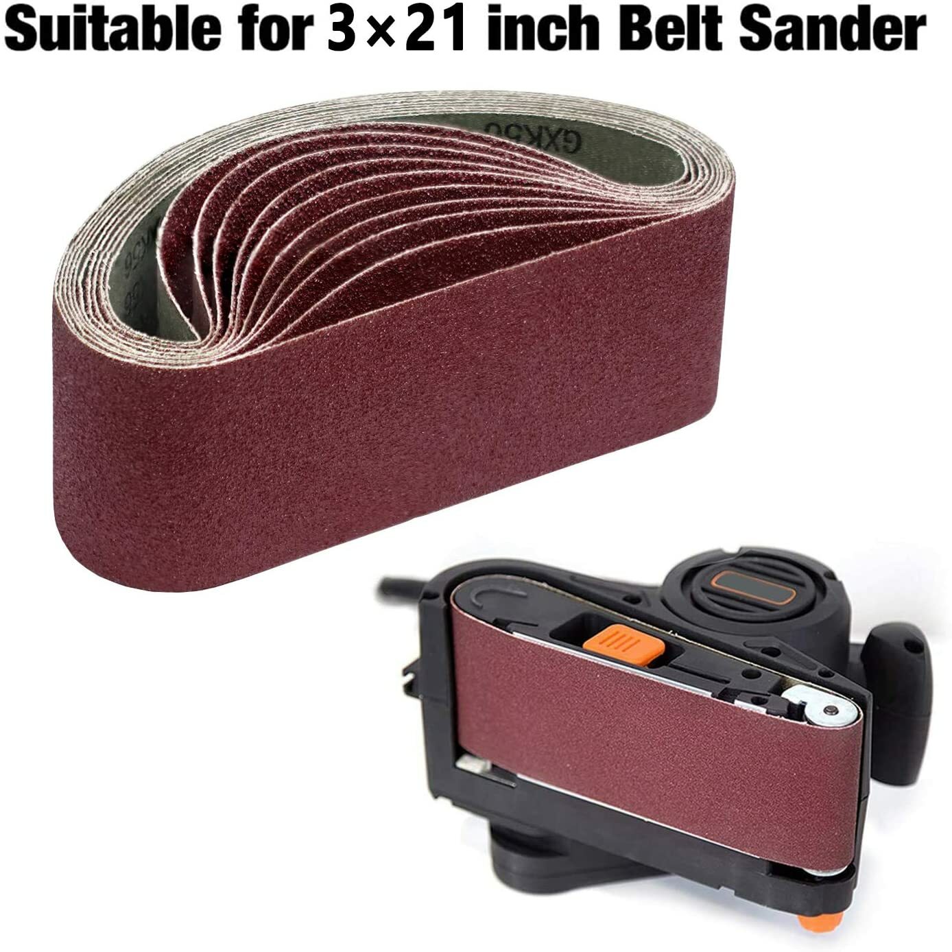 20PCS 3″ x 21″ Sanding Belts 40 60 80 120 150 240 400 Grit Belt Sander Sandpaper