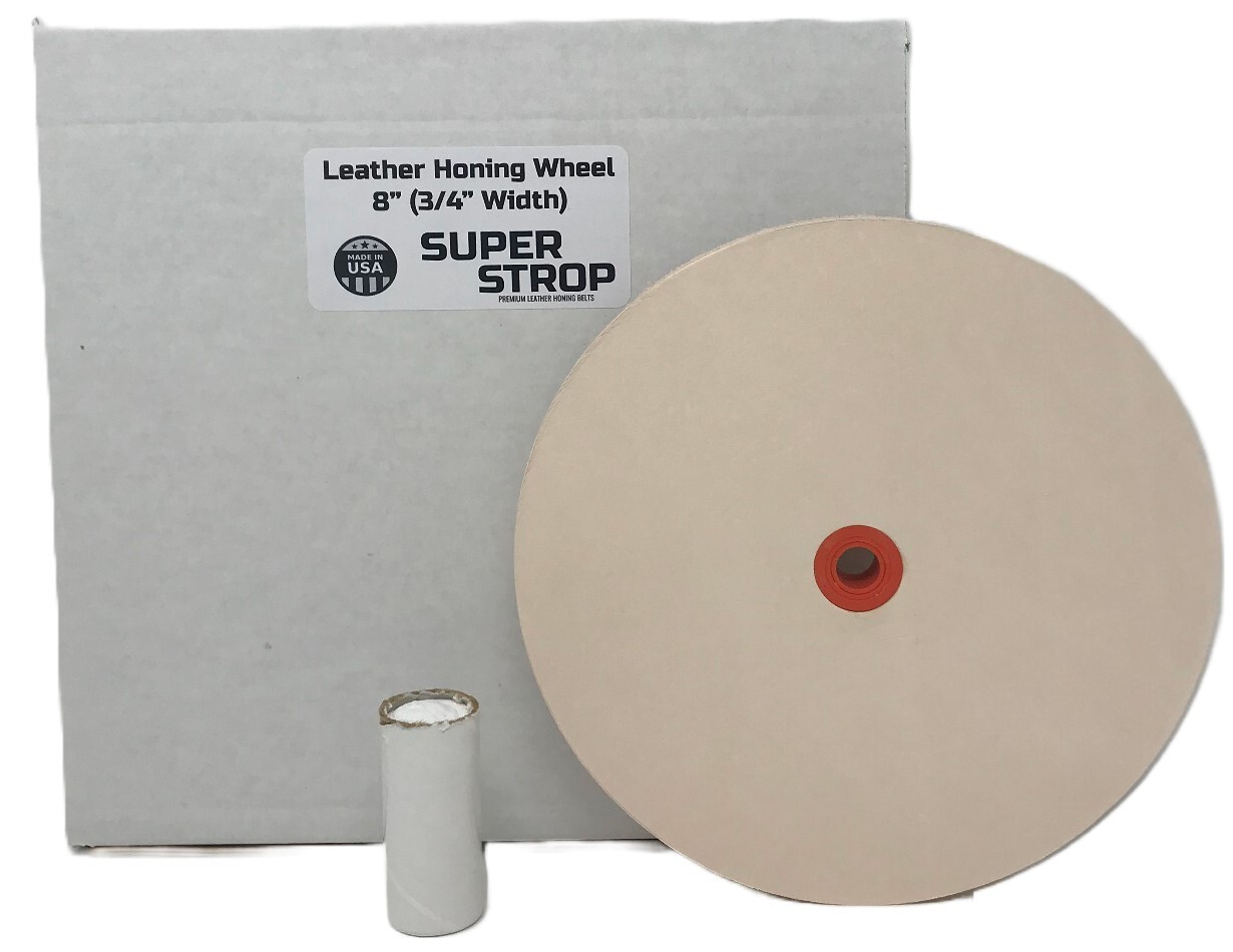 8 inch Leather Honing Wheel Fits 6 in. & 8 in. Bench Grinders and Polishers