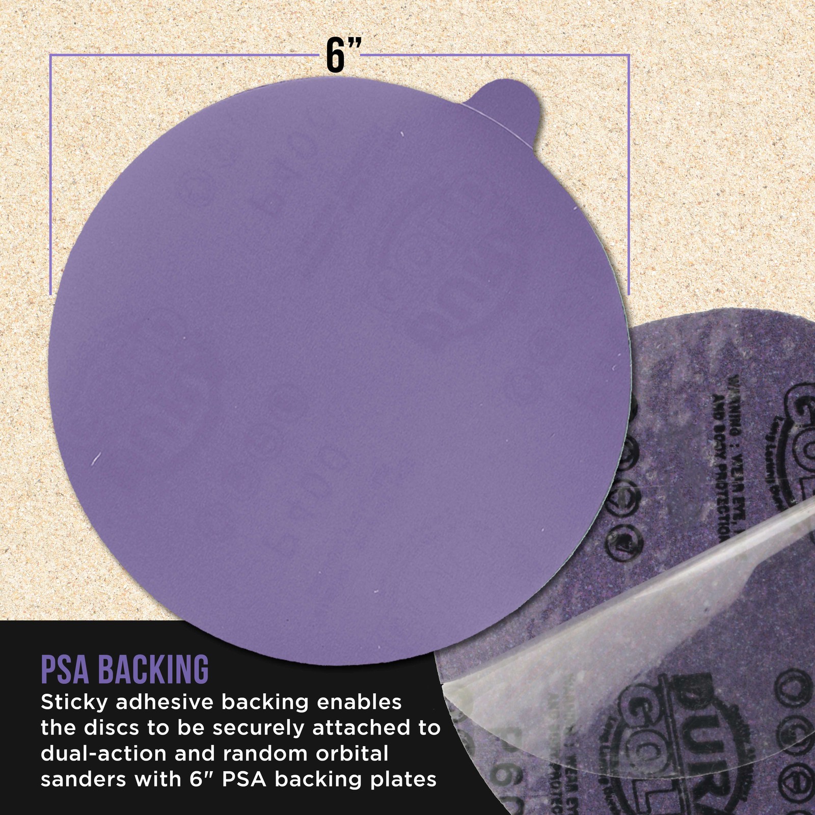400 Grit 6″ PSA Ceramic Sanding Discs, Box of 50 – Self Adhesive Sandpaper