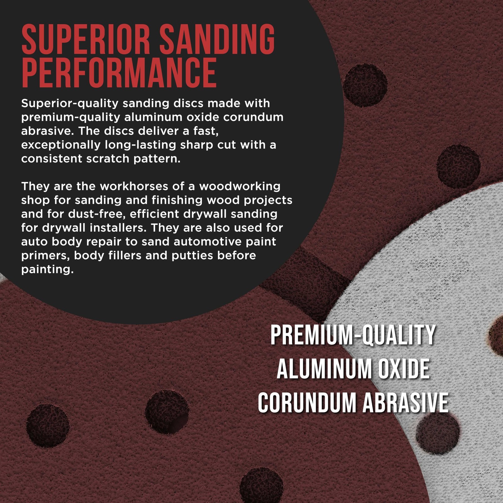 160 Pack 5 inch Sanding Discs 8-Hole Red Variety Pack Grit, Hook ,Loop Sandpaper
