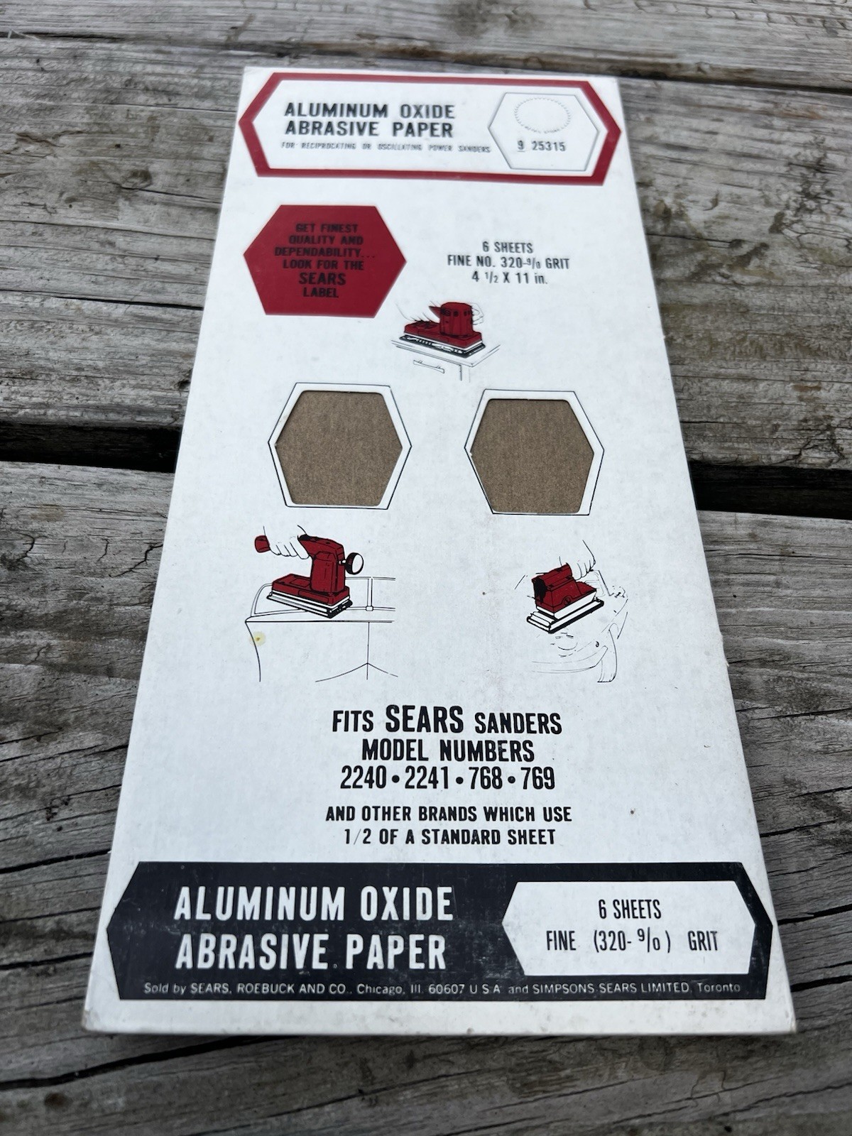 Vintage Sears Craftsman Aluminum Oxide Abrasive Paper 9-25315
