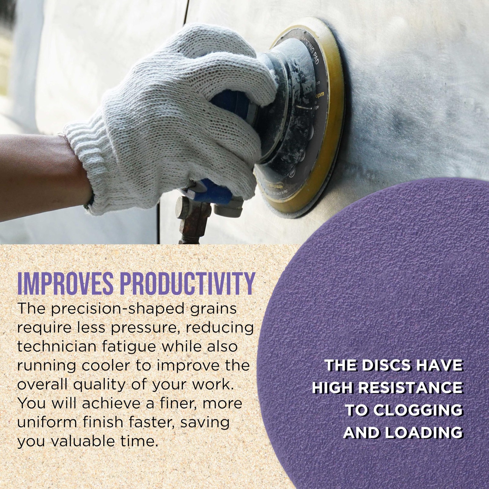 Dura-Gold Premium 40 Grit 6″ Purple Film Ceramic Sanding Discs, 6″,