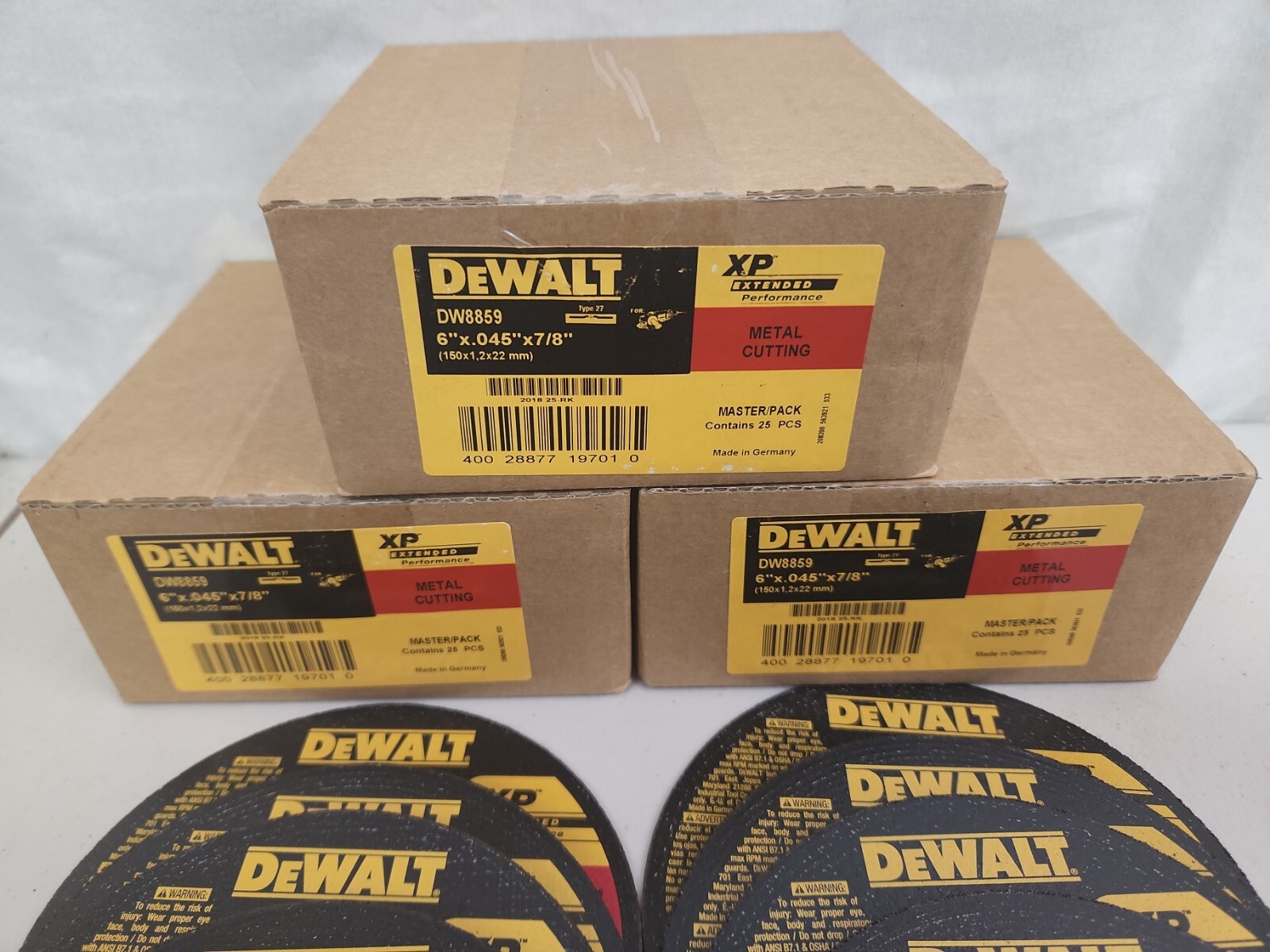 Dewalt DW8859 Metal / Stainless Cutting Wheel 6″ x .045″ x 7/8″ 100 Pack