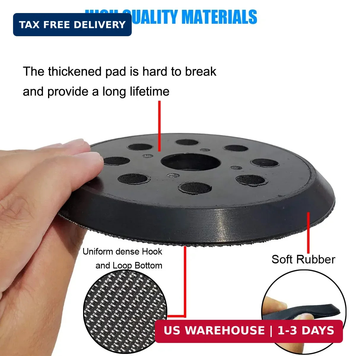 5″ Replacement Sander Pad for Ryobi Sander, Aluminum Oxide Grit, Compatible with