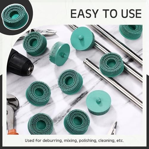 Acellegic 10 Pcs 2 Inch Bristle Disc Grit 50# Abrasive Coating Removal Disc G…