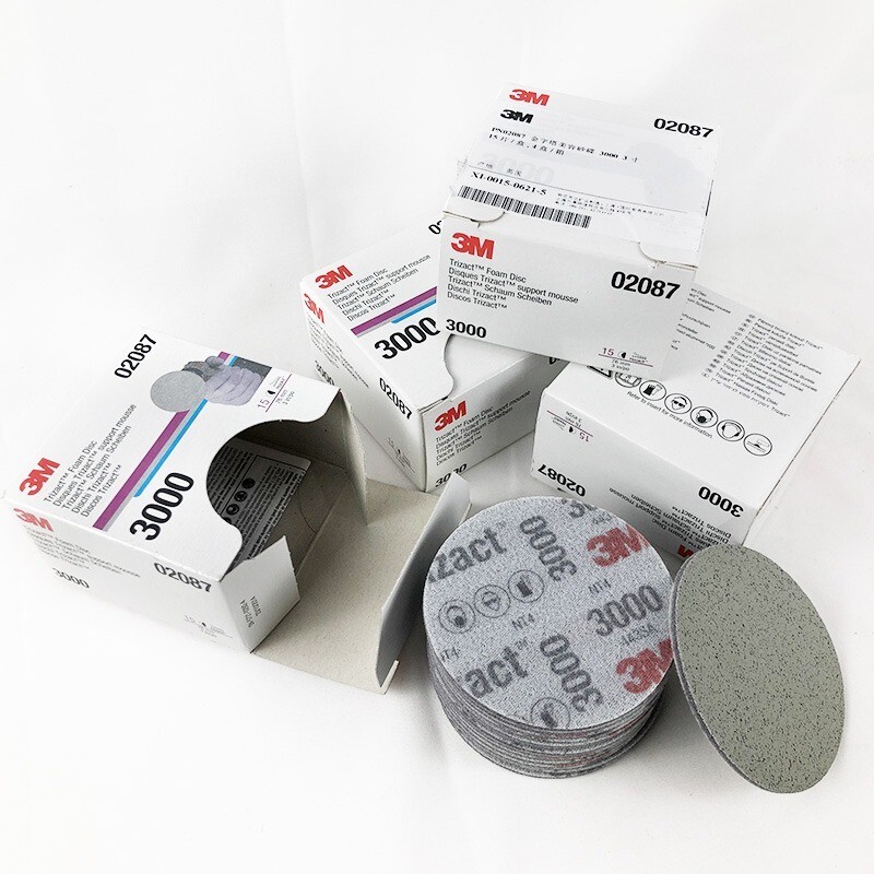 For 3M 02087 Trizact Hookit 3 Inch P3000 Grit Foam Disc Automotive 15Pcs/Box