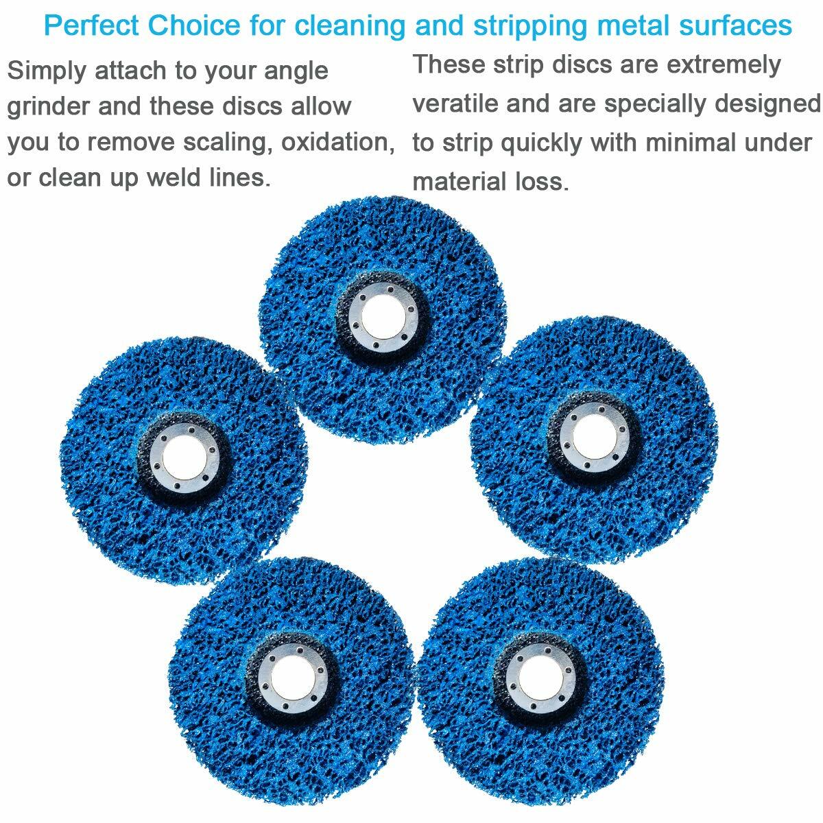 5PCS Stripping Disc 4-1/2″x 7/8″ Rust Remover Wheel Remove Paint Blue Strip Disc