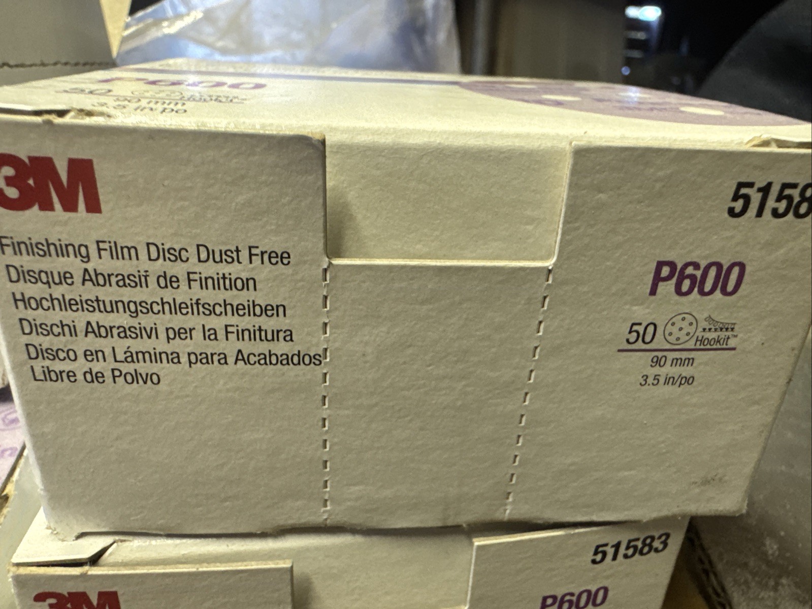 Lot Of 4 3M Finishing Film Disc Dust Free P600 51583 3.5 in 90mm Free Shipping