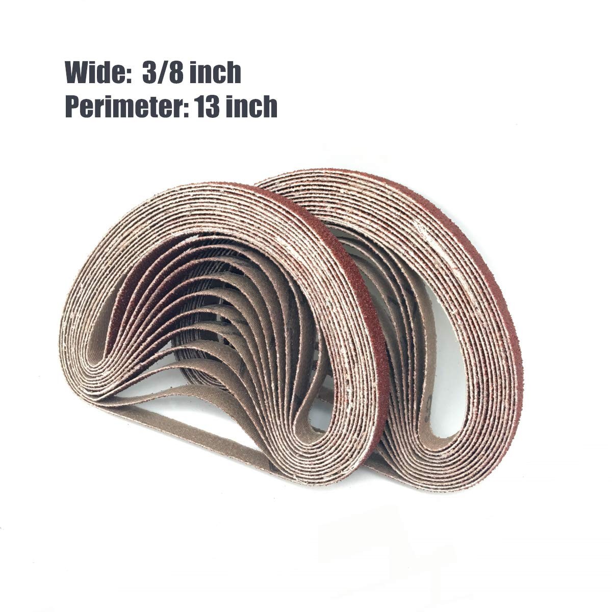 40 Grit Sanding Belts 3/8 x 13 Inch for Mini Belt Sander 24 Pack