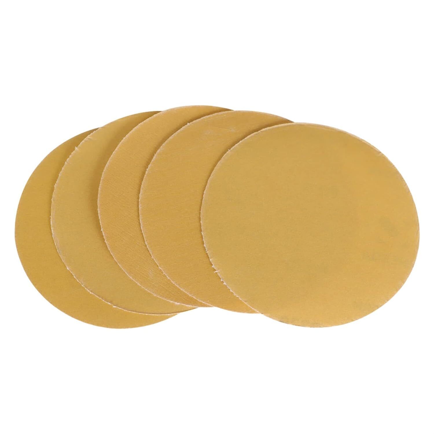 25 PCS 125MM 5 Inch 0-Hole Gold Hook and Loop Grip Sanding Disc 40Grit For Metal