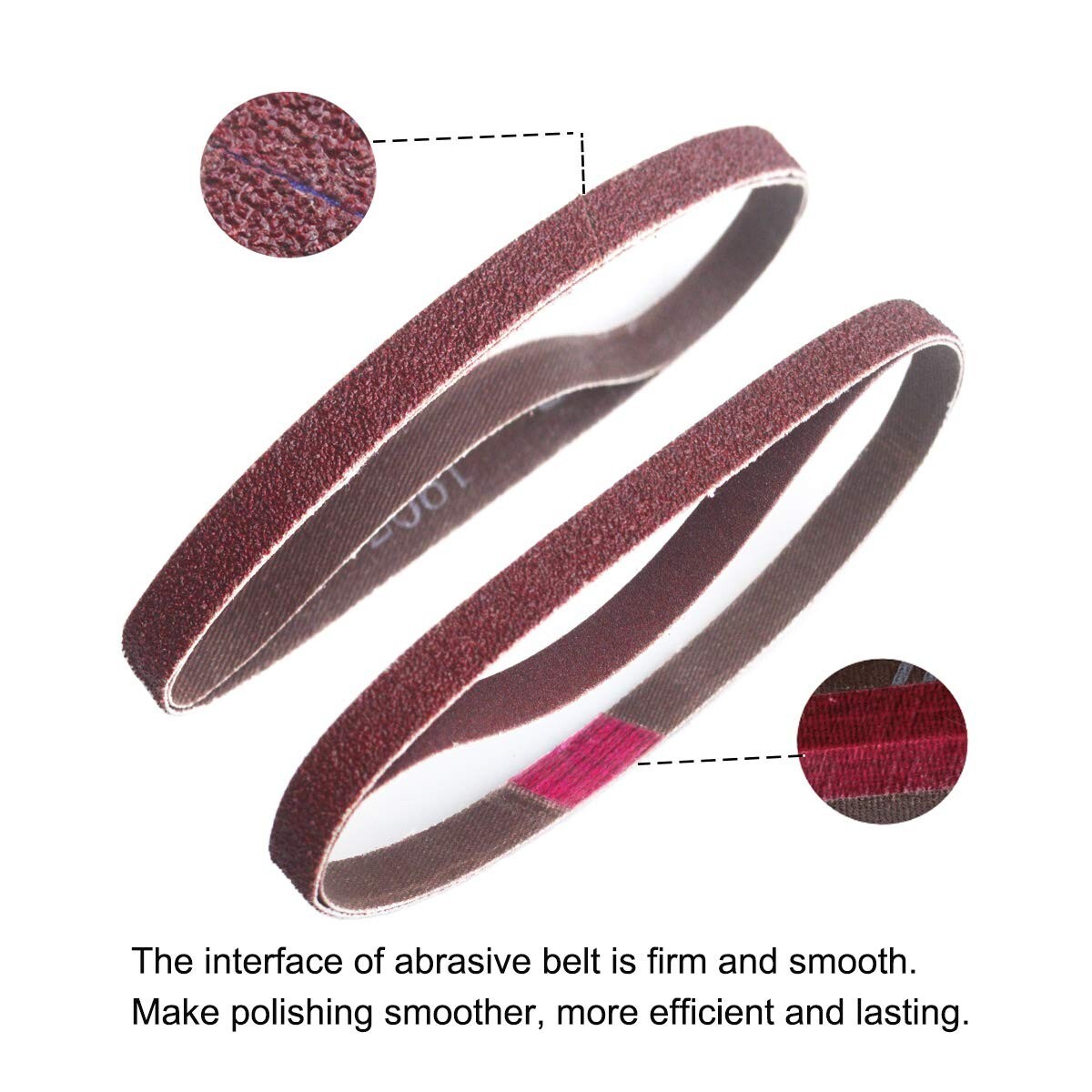 3/8 x 13 Inch Aluminum Oxide Sanding Belts, 40/60/80/120/180/240 Assorted Grits