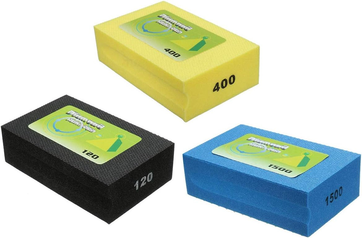 3 PCS Diamond Sanding Blocks for Polishing Granite, Marble & Glass