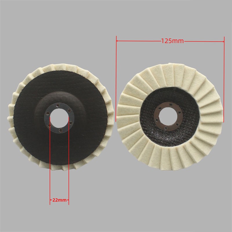 5″ Wool Felt Flap Disc Metal Working Polishing Buffing Wheel for Grinder