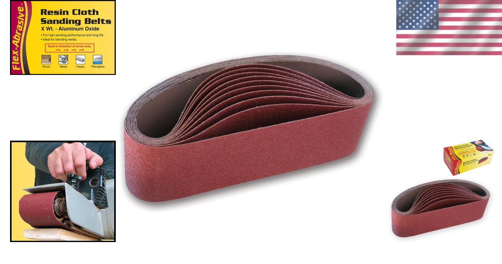 Sandng Belt 4×24 Inch 36 Grit Extra Coarse Aluminum Oxide for Wood Metal Plas…