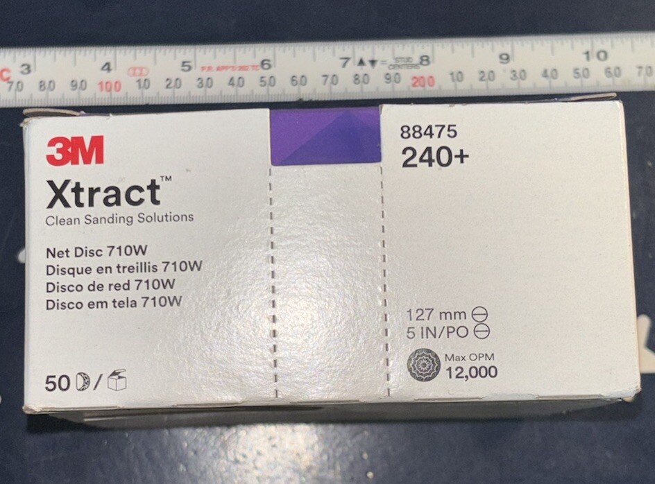 3M 5” Xtract Clean Sanding Solutions Disc 710W 240+ Grit/Grade 88475 50 Pads