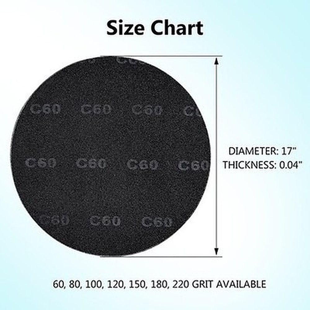 17″ Black Silicon Carbide Sanding Screen Discs 100 Grit 10-Pack #R011