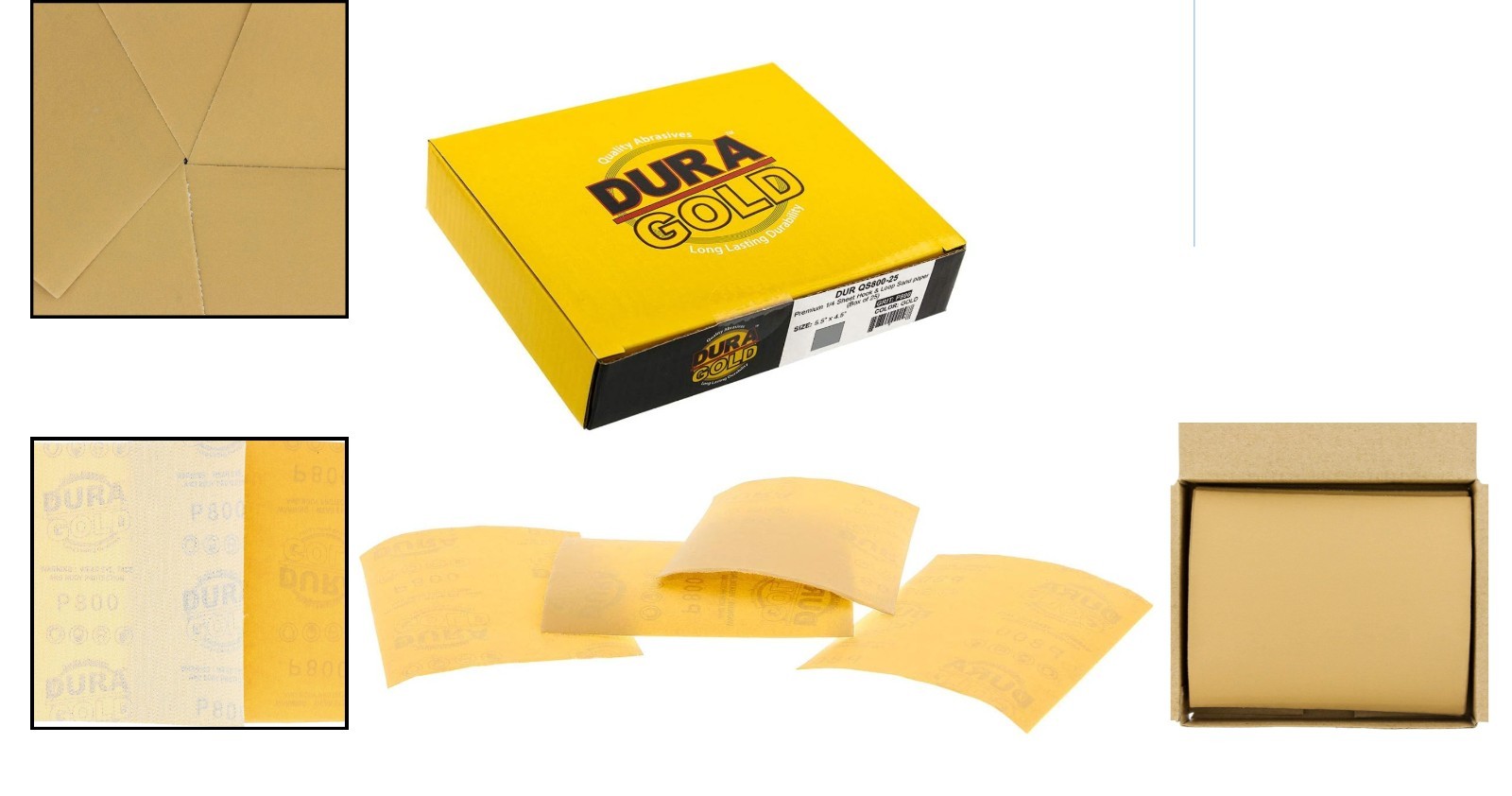 High-Performance 800 Grit Sandpaper Sheets – Box of 25 for Wood & Auto Finishing