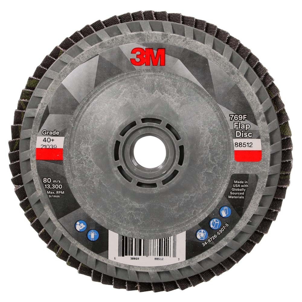 3M 7100242989 Flap Disc 769F T27 40+ 4-1/2in x 5/8-11 Quick Change