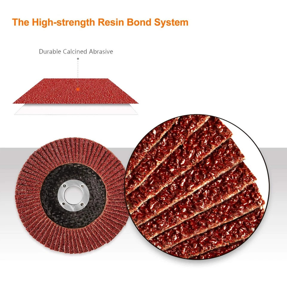 40PCS 115x22mm 4.5″x7/8″ Red Ceramic Flap Discs T29 P60/80/120 Grinding Wheels