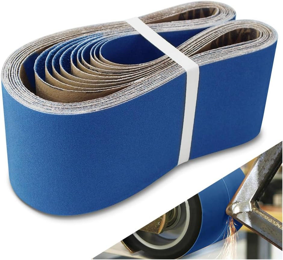 4 X 36 Inch Sanding Belts, 10 Pcs Assorted Grits (40/60/80/120/240), Zirconia Sa