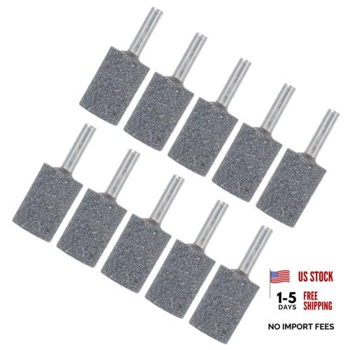 -Pack Abrasive Mounted Stone Grinding Bits, 1/4 in(6mm) Shank Aluminum 20mm 10