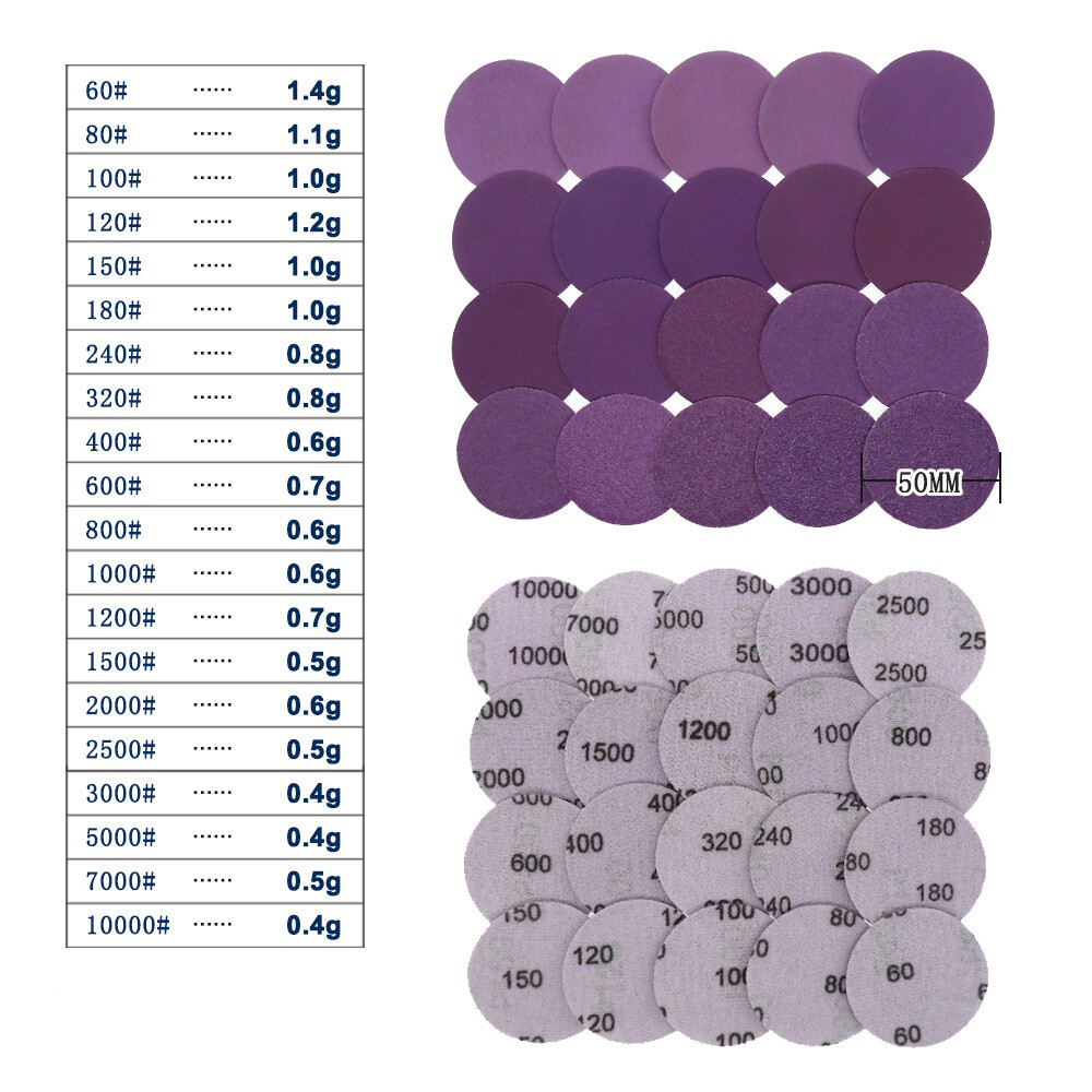 50mm Ceramic Sanding Discs 2in Sandpaper Plain Pads for Hard Wood Steel Metal