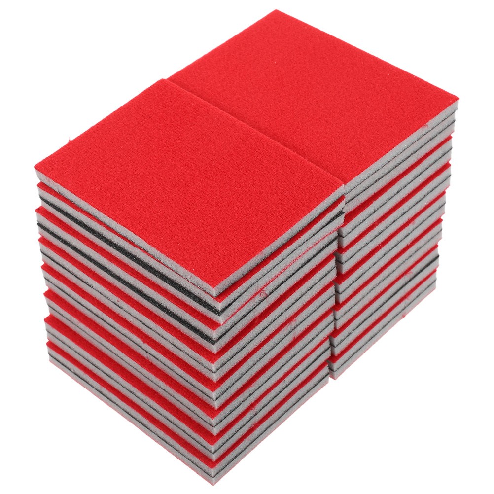 30Pcs Medium Grit Reusable Sanding Sponge for Car Paint Metal Red Sponge