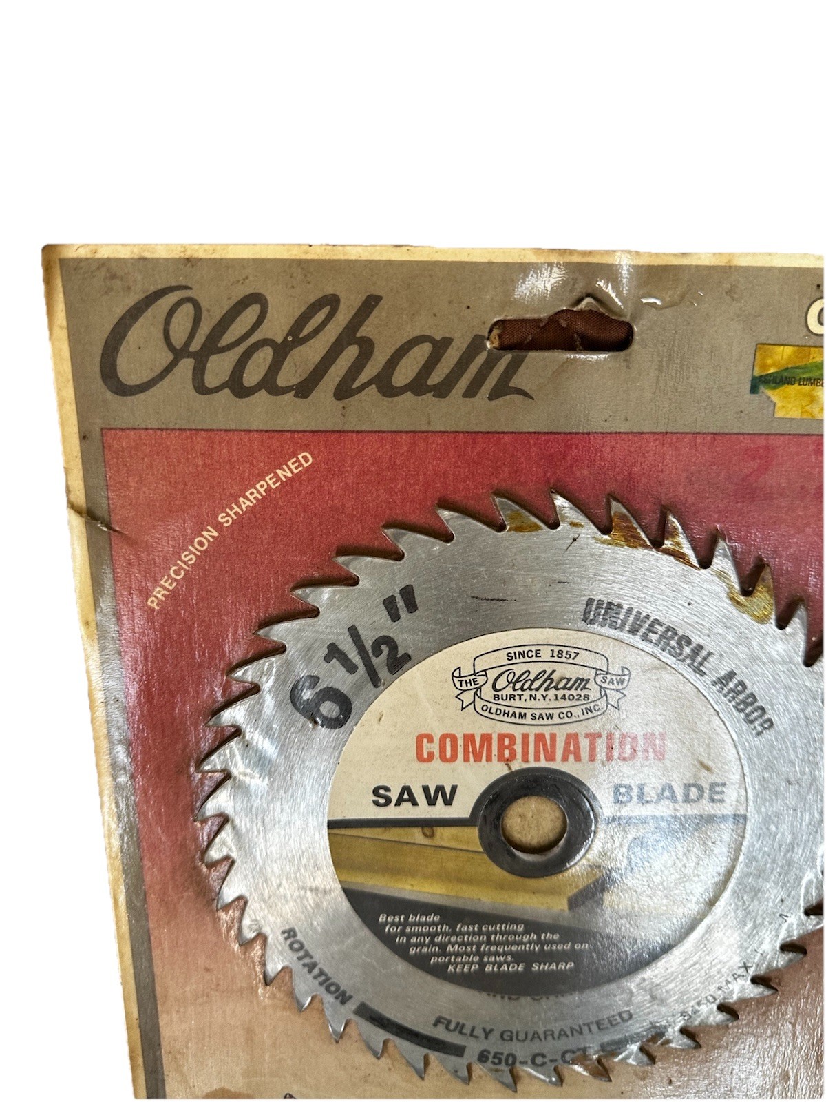Vintage New Saw Blade Combination Oldham 6-1/2″ Diameter Novelty 650-C-CT