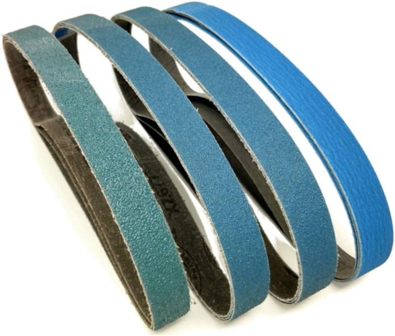 3/8 Inch x 13 Zirconia Sanding Belts, 4 Each of 40/60/80/120 3/8×13