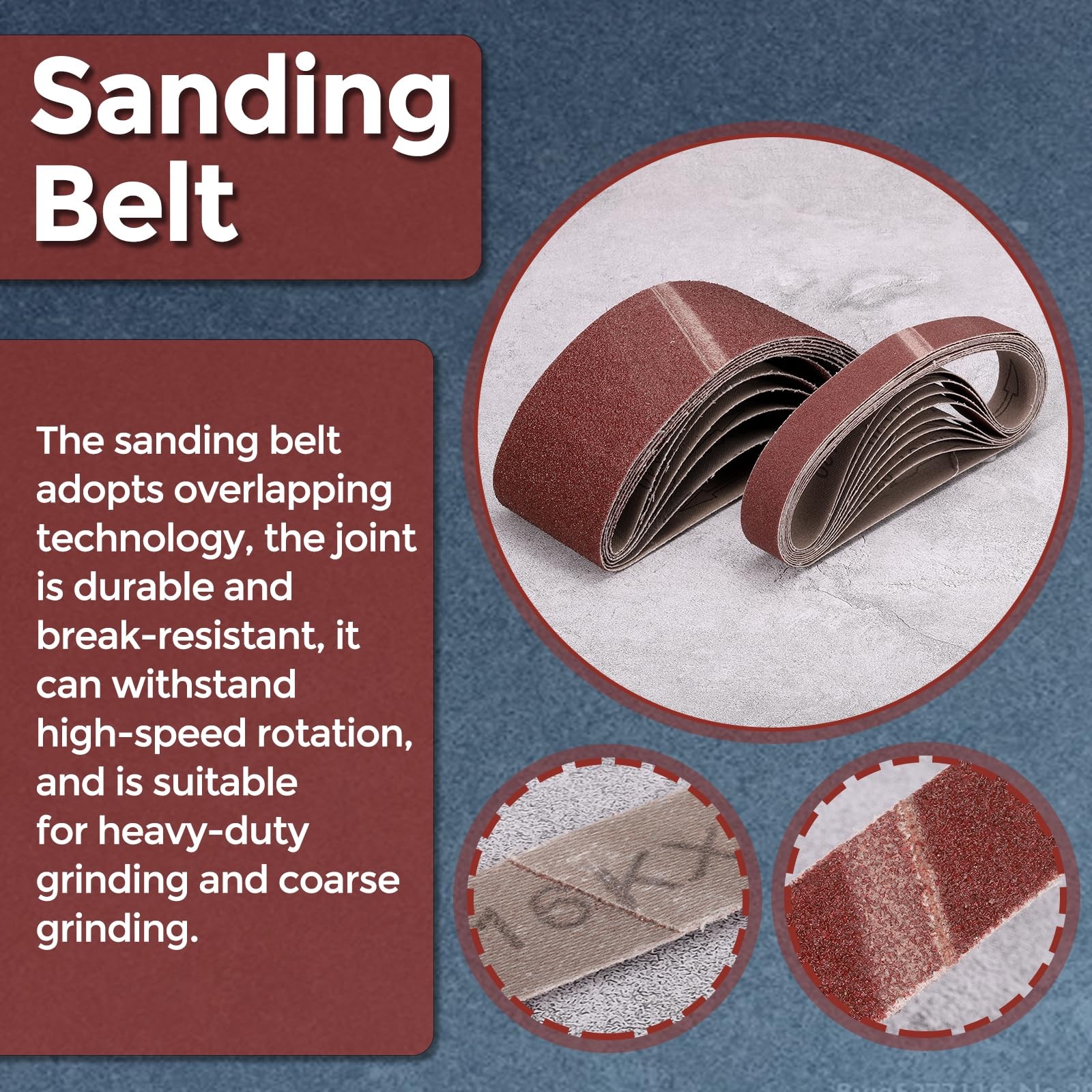 12 Pcs Sanding Belts 8 x 19 Inch 80 Grit Aluminum Oxide Abrasive Sandpaper fo…