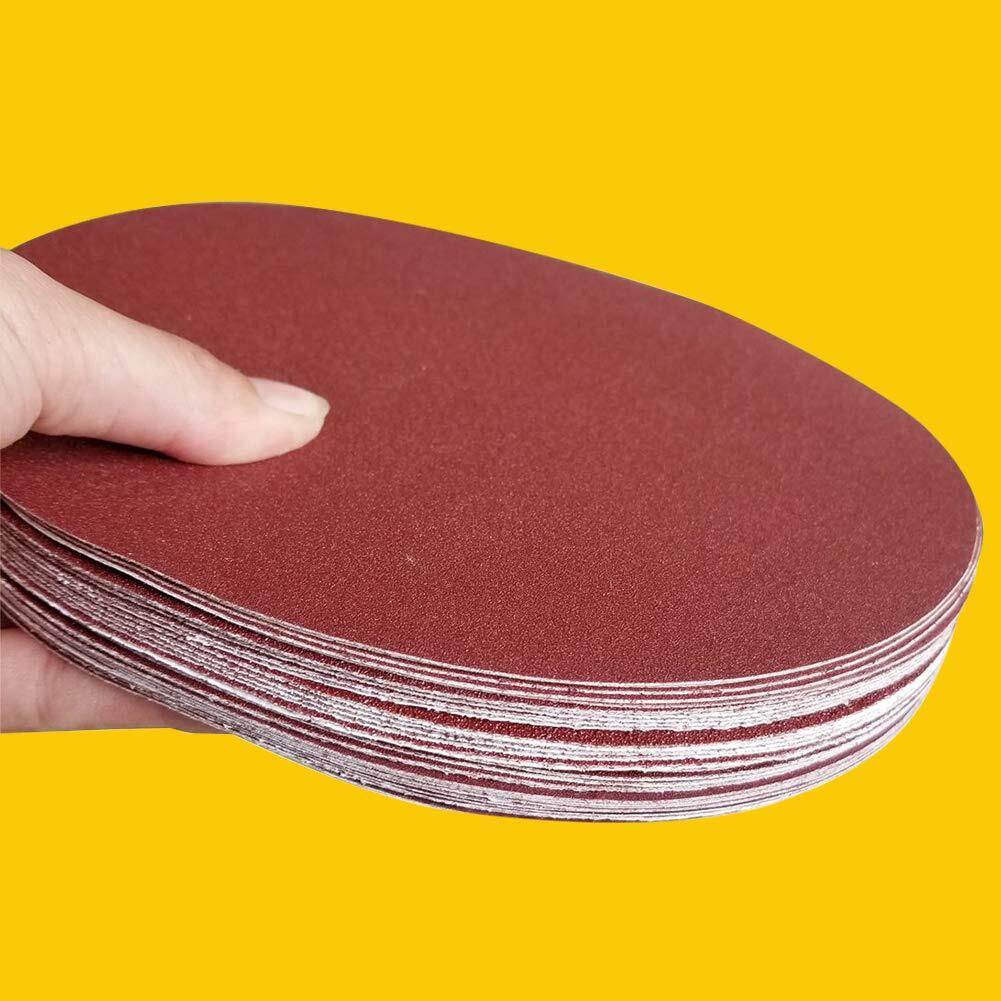 30 Pcs 8 Inch No-Hole PSA Aluminum Oxide Sanding Disc Self Adhesive Sander Pads