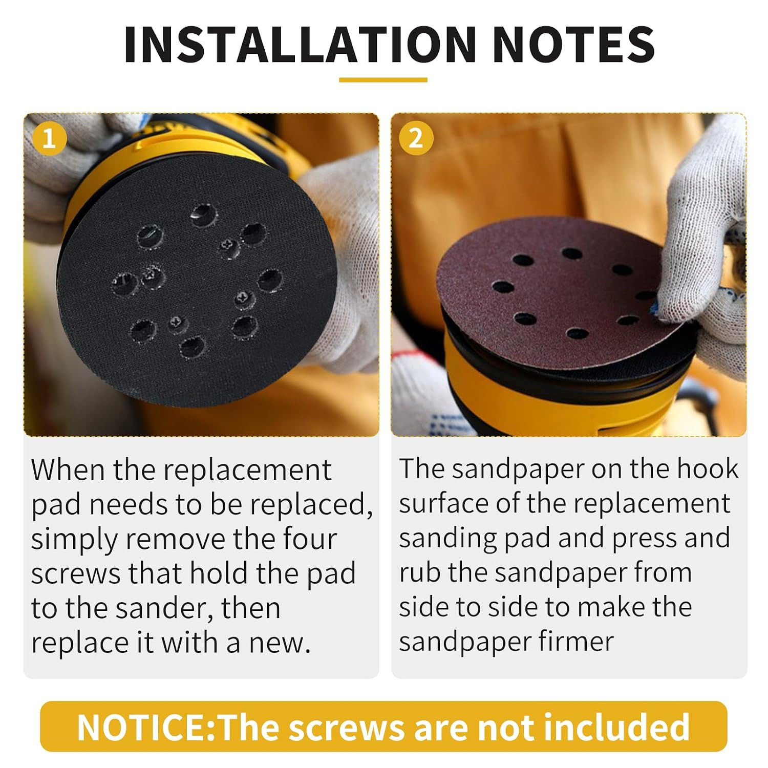 2 Pack 5″ 8 Hole Hook & Loop Replacement Orbital Sander Metal Pad Compatible