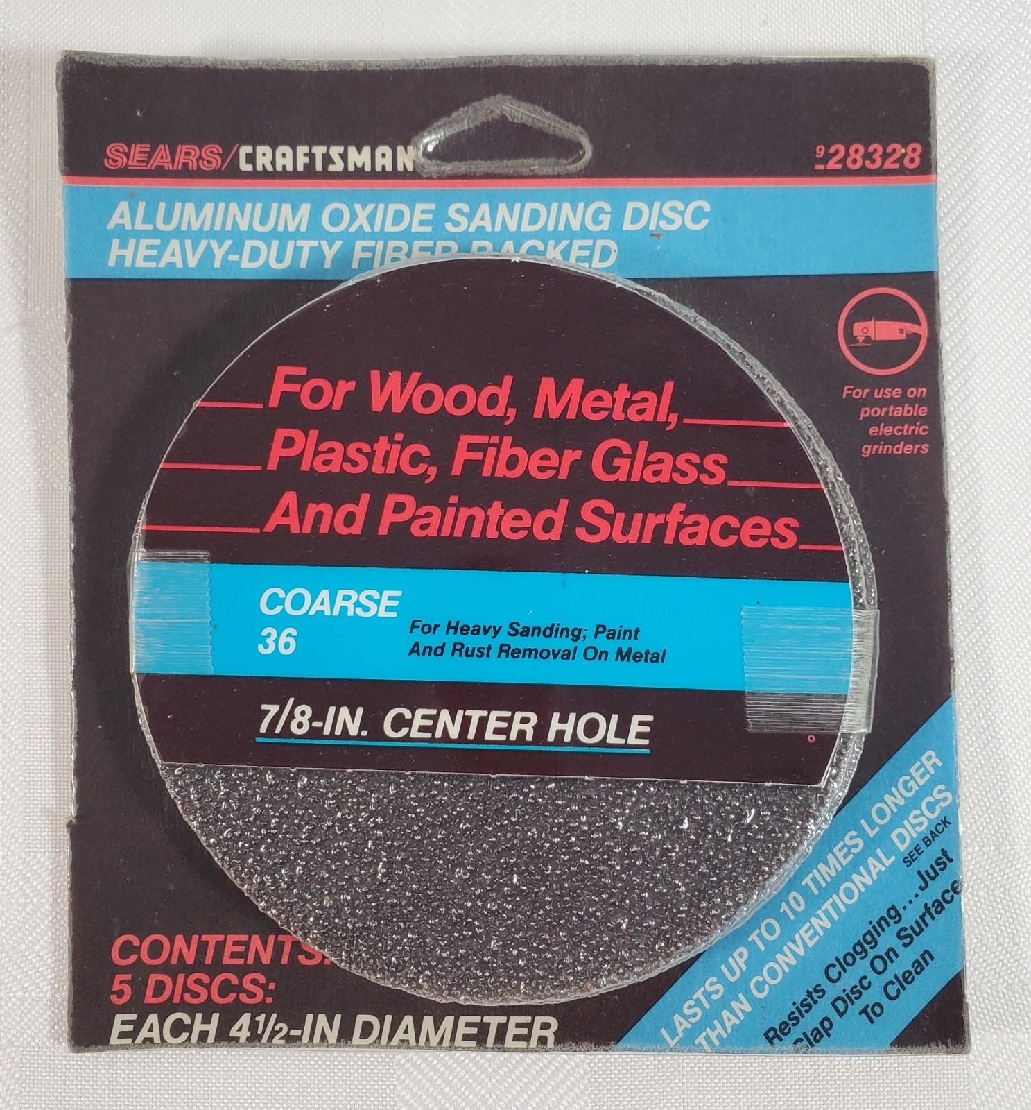 Vintage Sears Craftsman 9-28328 Aluminum Oxide Coarse 36 4.5″ Sanding Discs NIP