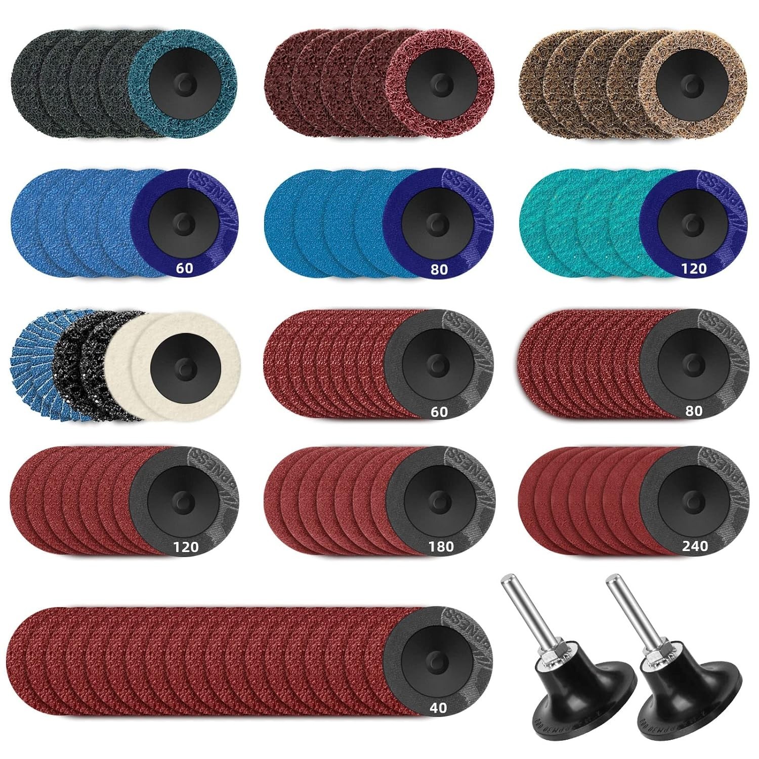 Comprehensive 2-Inch Sanding Discs Set – 108Pcs with Quick Change 1/4 Holder