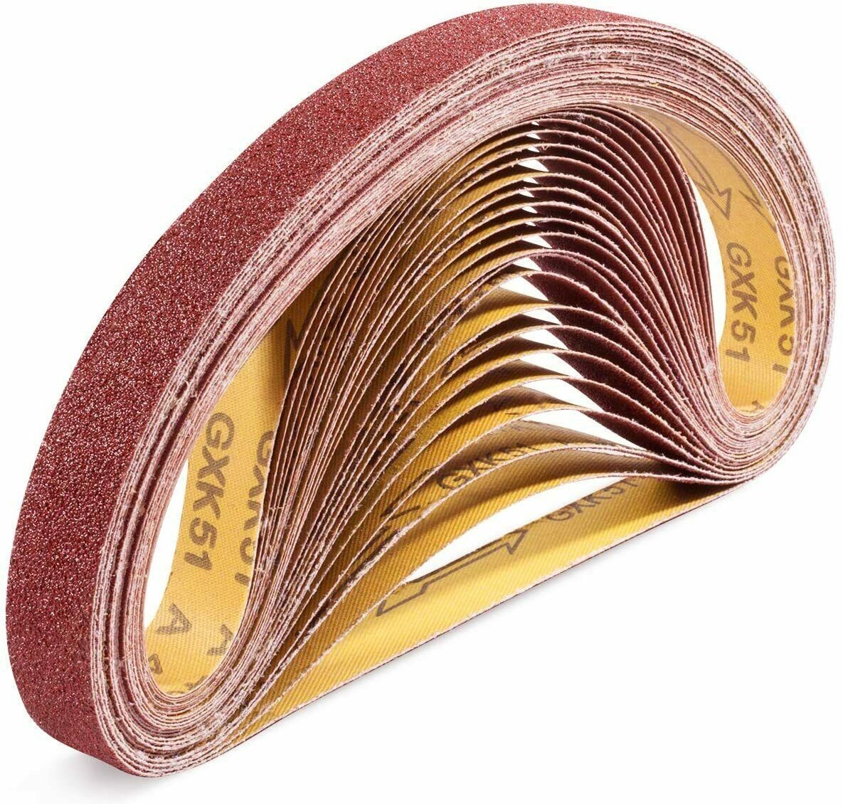 1/2″ x 18″ Aluminum Oxide Sanding Belts Air File Band File Wood Metal 10-50PCS
