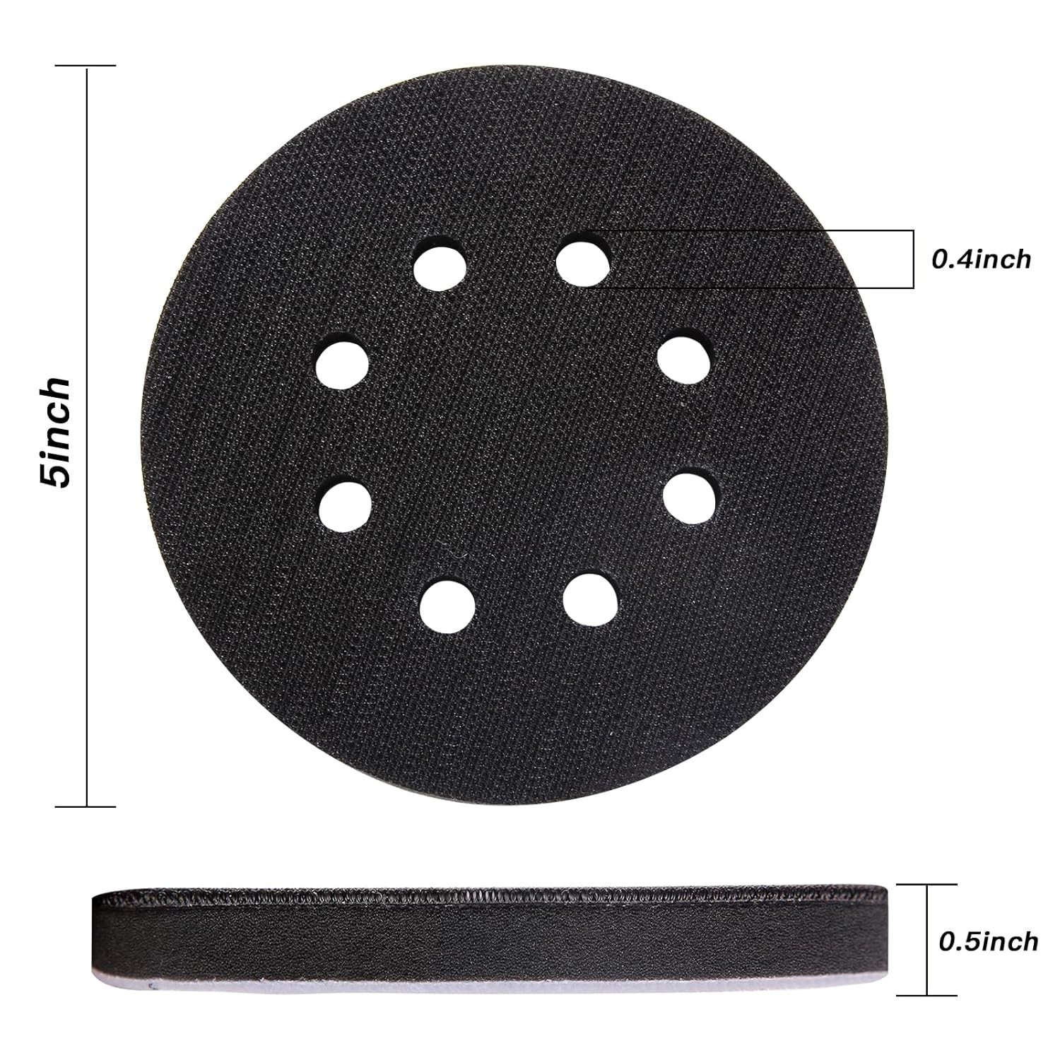 6 Pack 5 Inch 8 Holes Interface Pad, 5” Orbital Sander Foam Pad for in Sander,