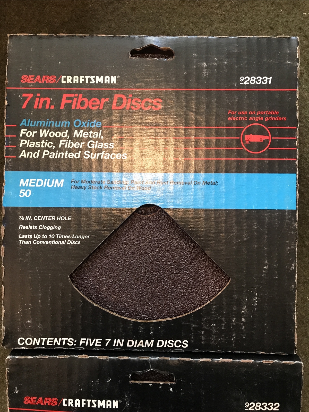 Vintage CRAFTSMAN SEARS 7” Sanding Discs Aluminum Oxide Fiber Discs. 10pc NOS