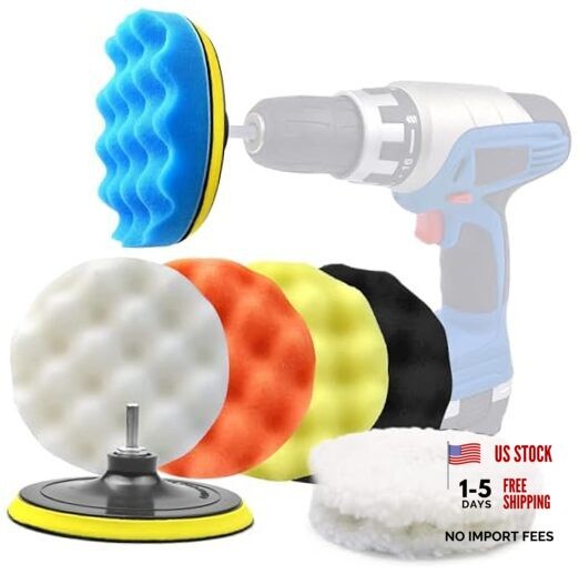 Car Polishing & Buffing Sponge Pads Kit Wool Bonnet Pads for Household 6 Inch