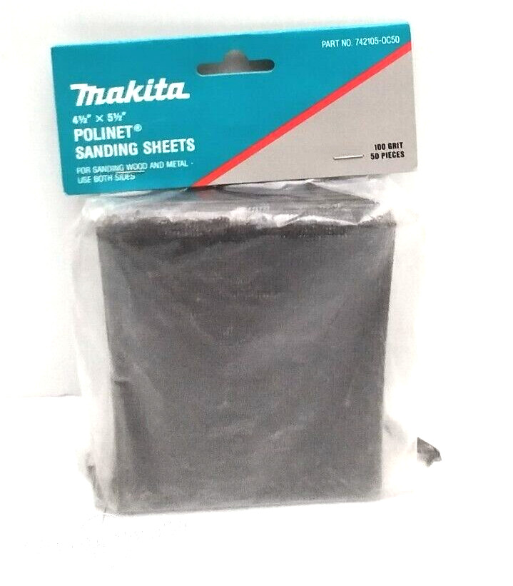 NEW Makita Polinet Sanding Sheets 4-1/2″ x 5-1/2″, 100 Grit, 50 Pieces AC