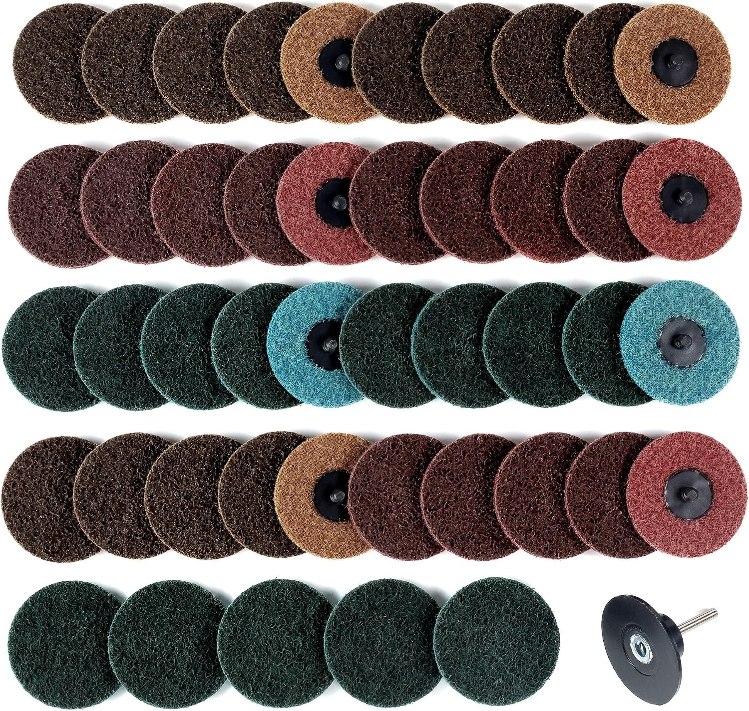 S SATC 25PCS Sanding Discs 2 Inch Quick Change Disc Surface Conditioning Discs