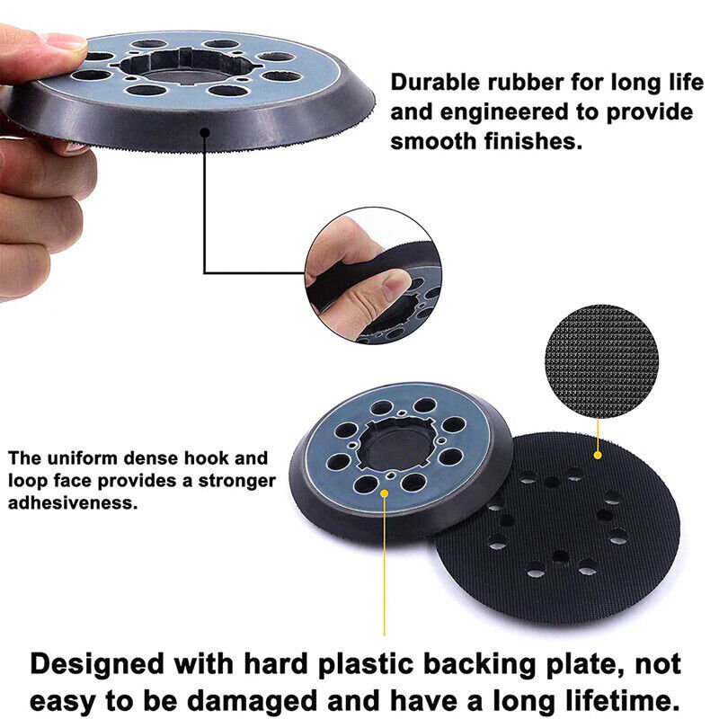 2PCS 5″ 4-Screw Orbital Hook Loop Orbital Sander Pad for Dewalt DWE64233 N329079