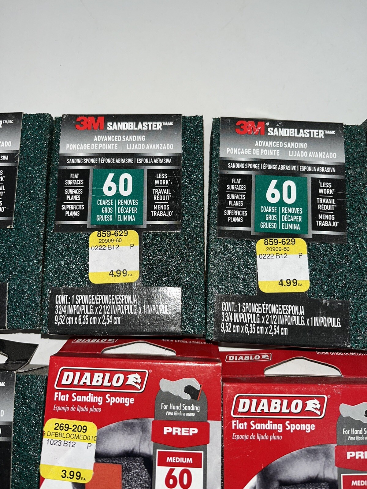 3M Sand Blaster Advance Sanding Sponge + Diablo Flat Sanding Sponge Set of 7