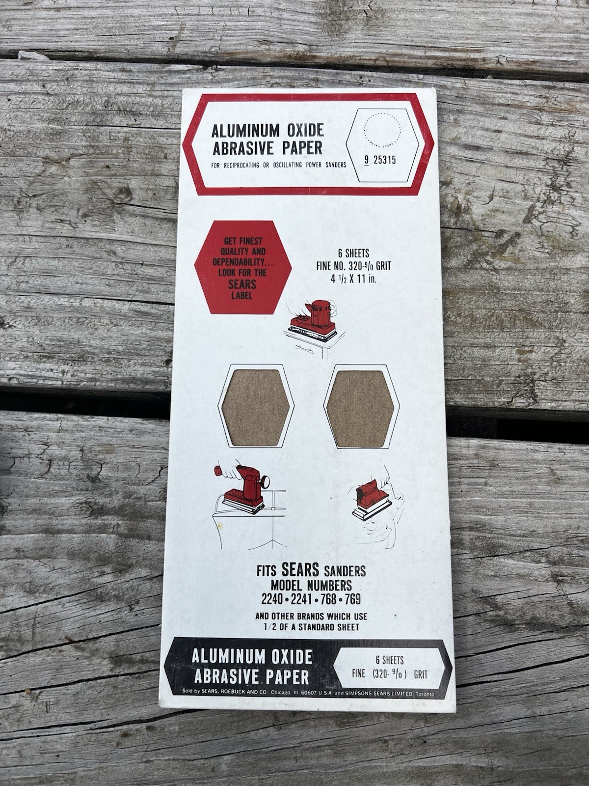 Vintage Sears Craftsman Aluminum Oxide Abrasive Paper 9-25315