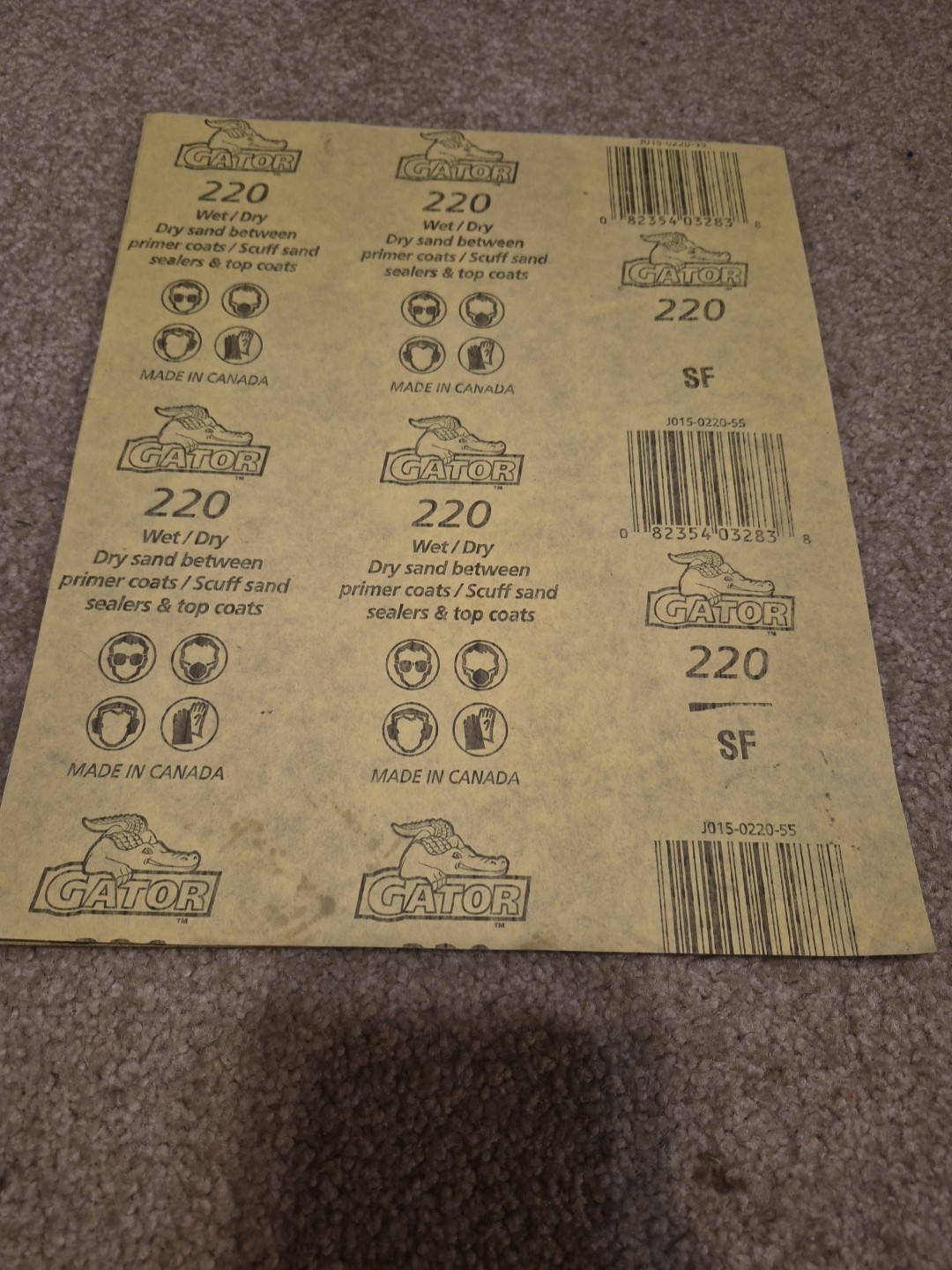 Sandpaper20Shts~Block~Waterproof 9 In. x 11 In. 320, 400,220 and 60grit Reg.