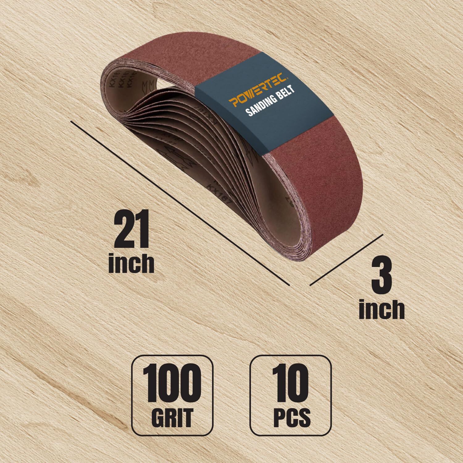3 x 21 Inch Sanding Belts 100 Grit Aluminum Oxide Belt Sander Sanding Belt fo…