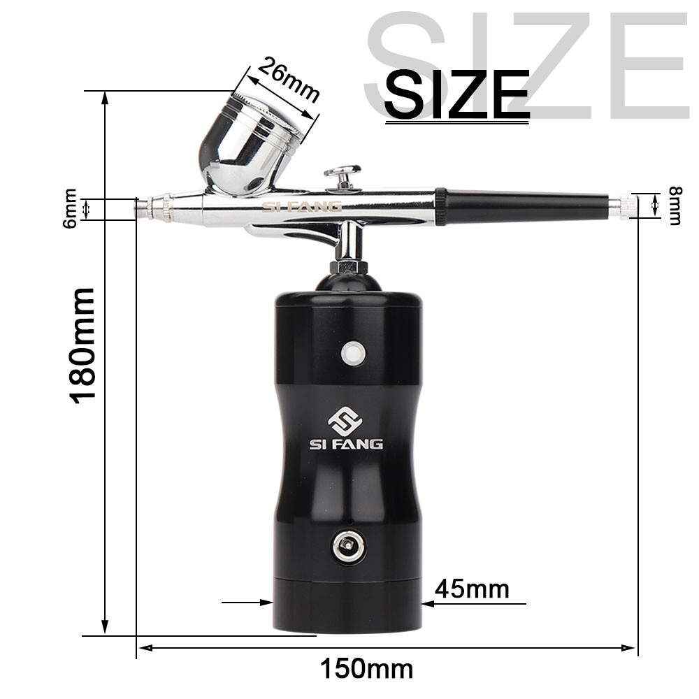 Cordless Airbrush Gun Kit Dual Action Air Spray Gun Compressor Nail Art Paint