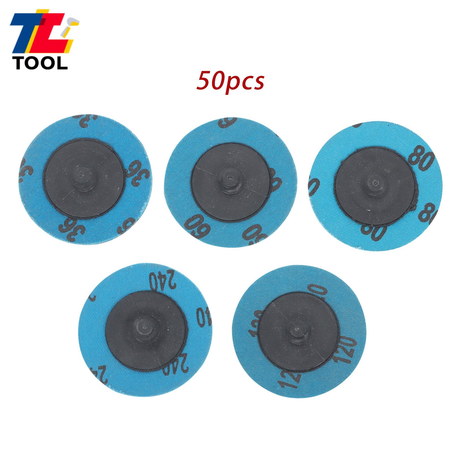 50PCS Rotary Lock Grinder Sanding Grinding Discs 2 Inch 36/60/80/120/240 Grit