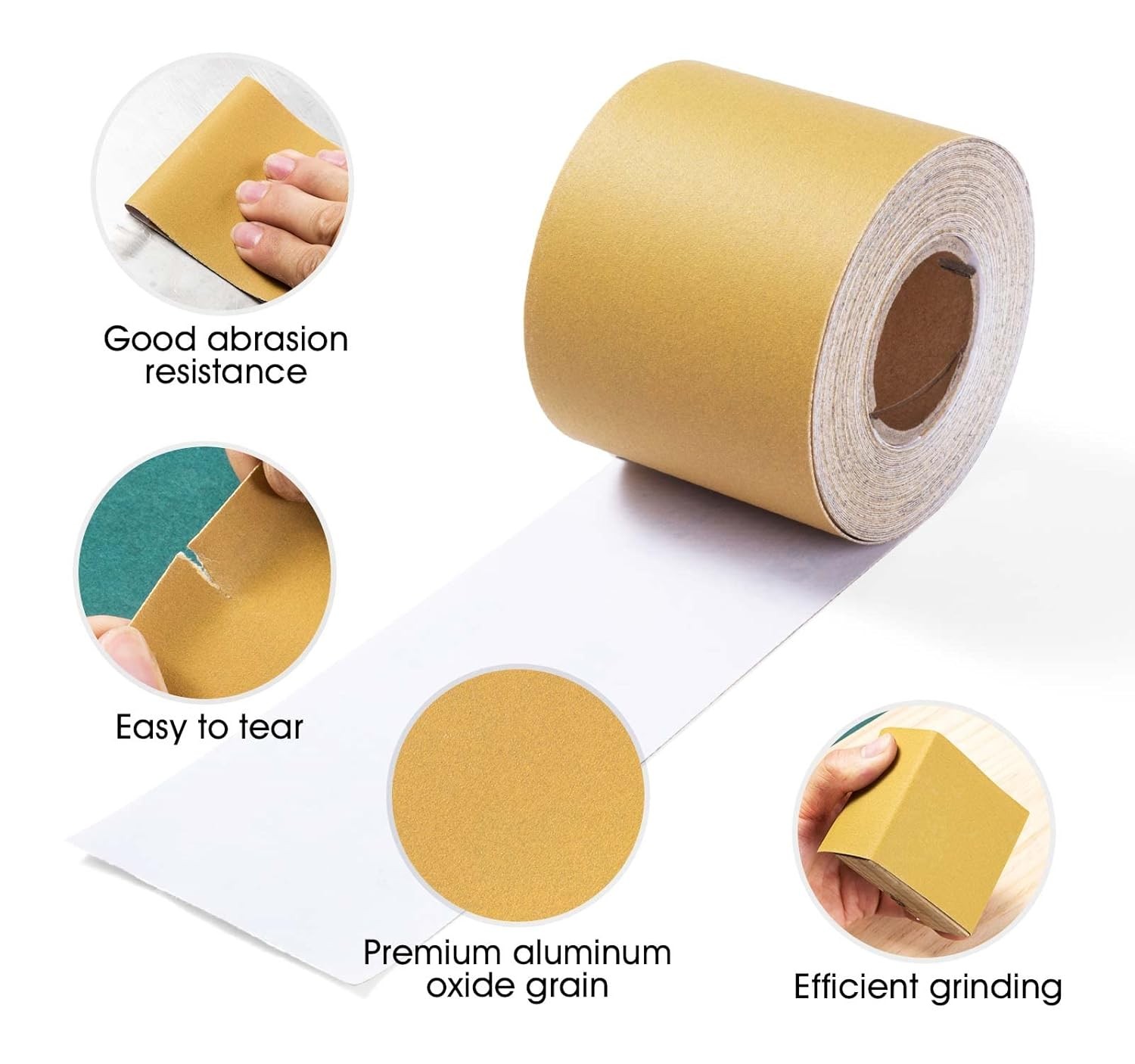 1ROLL 2.75″ x 20yard(70mm*18.3m) Ceramic Sandpaper Roll Hook&Loop P 100 for Wood