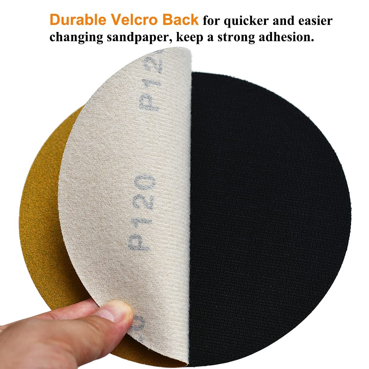SATC 100PCS 6″ Gold Hook & Loop Sanding Disc 150mm 400/600 Grit for Wood Sanding